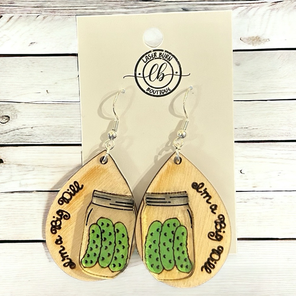 “Big Dill” pickle earrings